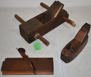 (3) ANTIQUE WOODEN PLANES