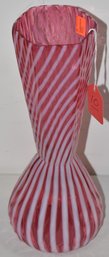 11 3/4' CRANBERRY OPALESCENT VASE