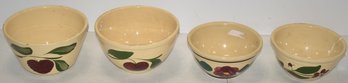 (4) WATT POTTERY MIXING BOWLS
