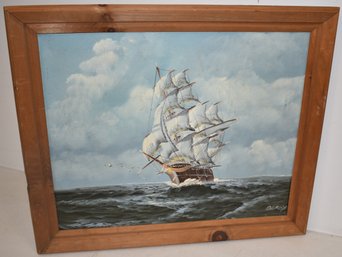 OIL PAINTING OF SHIP