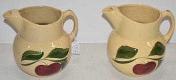 (2) 8' APPLE WATT POTTERY ICE PITCHERS