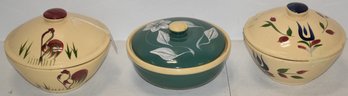 (3) WATT POTTERY COVERED CASSEROLE DISHES
