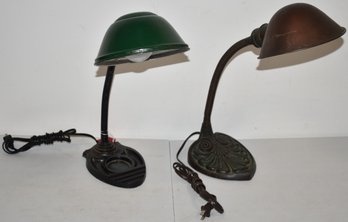 (2) VINTAGE GOOSE NECK LAMPS