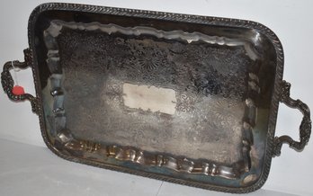 LG. SILVERPLATED DOUBLE HANDLED TRAY