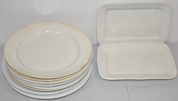 (10) WHITE IRONSTONE DISHES