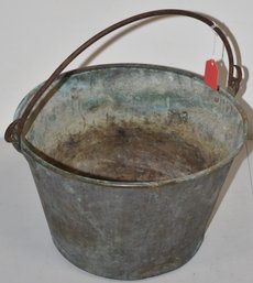 BRASS PAIL W/ IRON BAIL HANDLE