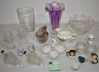 BOX LOT MISC GLASSWARE & CHINA
