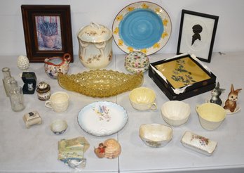 MISC LOT GLASSWARE & CHINA ETC