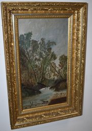 BROOK & WATERFALL OIL PAINTING