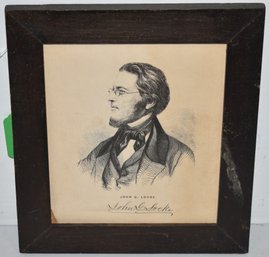 FRAMED STEEL ENGRAVING OF JOHN LOCKE