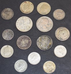 (15) MISC SILVER FOREIGN COINS