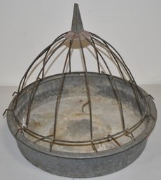 VINTAGE GALVANIZED CHICKEN FEEDER