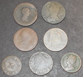 LOT OF (7) 18TH CENT COINS