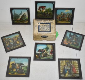 SET OF VINTAGE COLORED LANTERN SLIDES