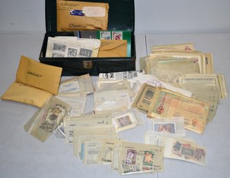 LOT STAMPS IN GREEN METAL BOX
