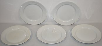 (5) 10' WHITE IRONSTONE PLATES