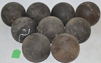 SET (9) VINTAGE BOCCE BALLS