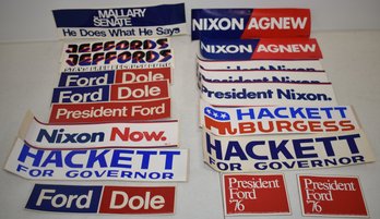 LOT VINTAGE POLITICAL BUMPER STICKERS