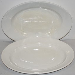 (2) 16 1/2' WHITE IRONSTONE OVAL PLATTERS