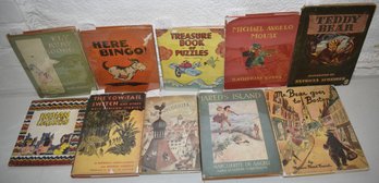 (10) CHILDRENS BOOKS WITH DUST JACKETS