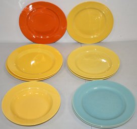 (9) VINTAGE PASTEL COLORED CHINA PLATES