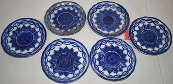 (6) 5 3/4' FLOW BLUE STATES SAUCERS