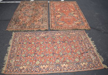 (3) VINTAGE ORIENTAL STYLE SCATTER RUGS