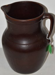 LARGE 12 1/2' BROWN STONEWARE PITCHER