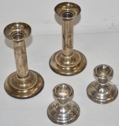 (2) PAIRS STERLING WEIGHTED CANDLESTICKS