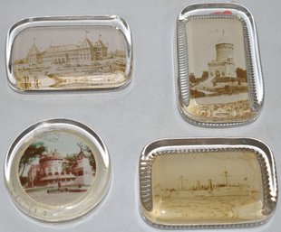 (4) VINTAGE GLASS PAPERWEIGHTS