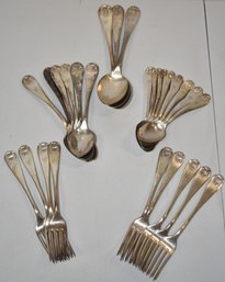25 PC. W.E. WRIGHT SILVERPLATE FLATWARE