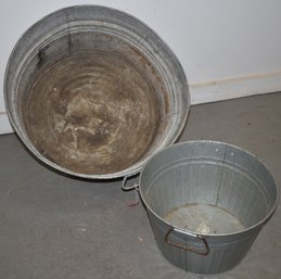 (2) GALVANIZED TUBS