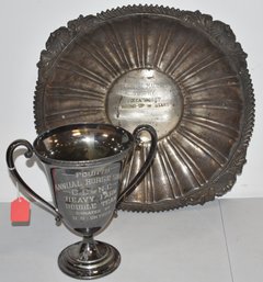 (2) VINTAGE SILVER PLATED TROPHYS