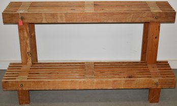 2 TIER WOODEN PLANT STAND