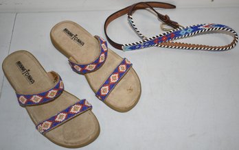 PR. BEAD WORK SANDALS & BELT