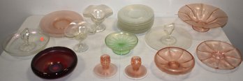 21 PC. VINTAGE IRREDESCENT GLASS