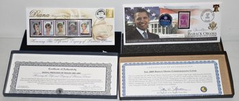 (2) COMMERATIVE EMBOSSED ENVELOPES & POSTAGE