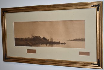 ETCHING OF SEASIDE COTTAGE