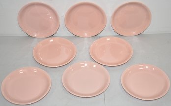 SET (8) PINK HOMER LAUGHLIN PLATES