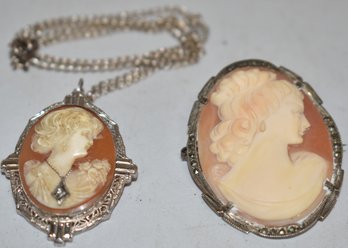 (2) VINTAGE CAMEO'S