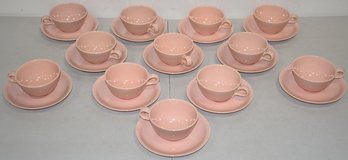 SET (12) PINK HOMER LAUGLIN C/S