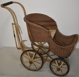 VINTAGE WICKER BABY STROLLER
