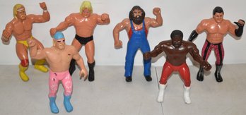 (6) VINTAGE WRESTLING ACTION FIGURES