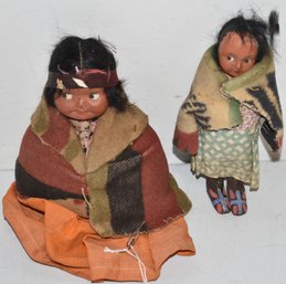 (2) VINTAGE SKOOKUM DOLLS