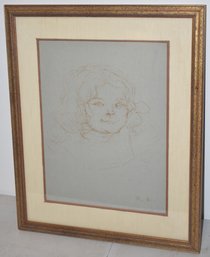 VINTAGE PRINT OF YOUNG GIRL