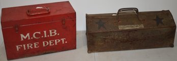 (2) VINTAGE METAL UTILITY BOXES