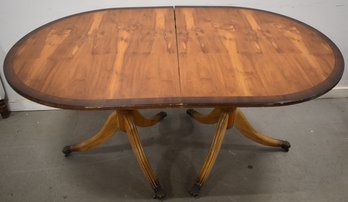 CUSTOM INLAID FEDERAL STYLE DINNING TABLE