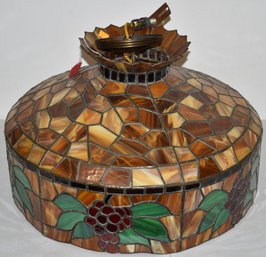 VINTAGE LEAD SLAG GLASS HANGING LAMP