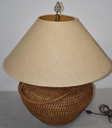 VINTAGE BASKET LAMP W/ SHADE