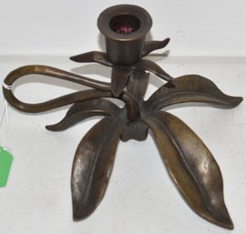 SCOTT NELLES FLORAL BRONZE CANDLESTICK